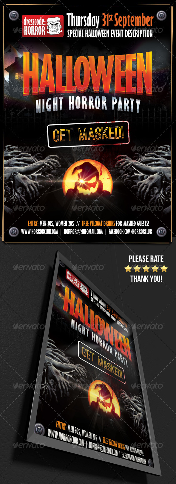 Halloween Night Horror Party Flyer Template