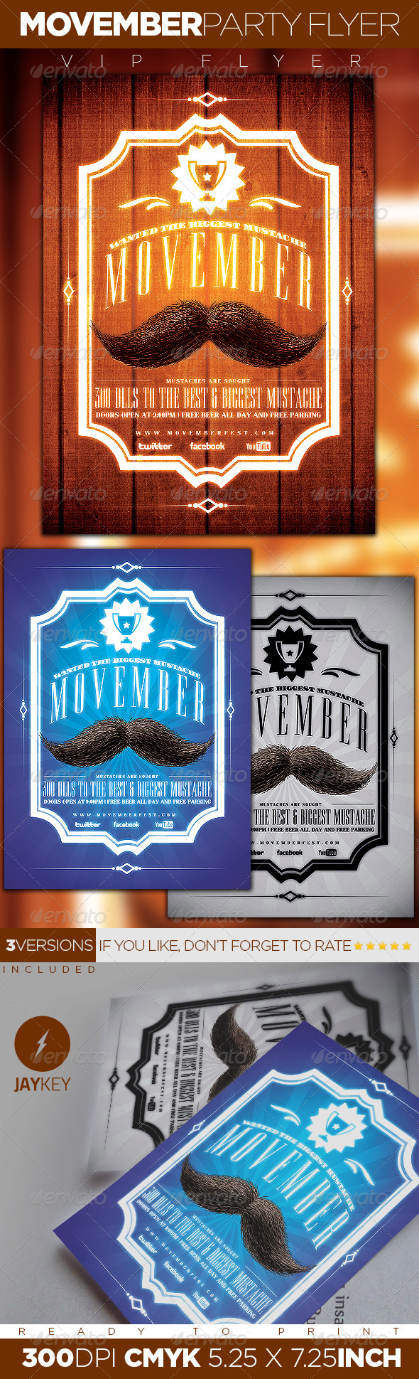 Movember Party Flyer Movember Party Flyer