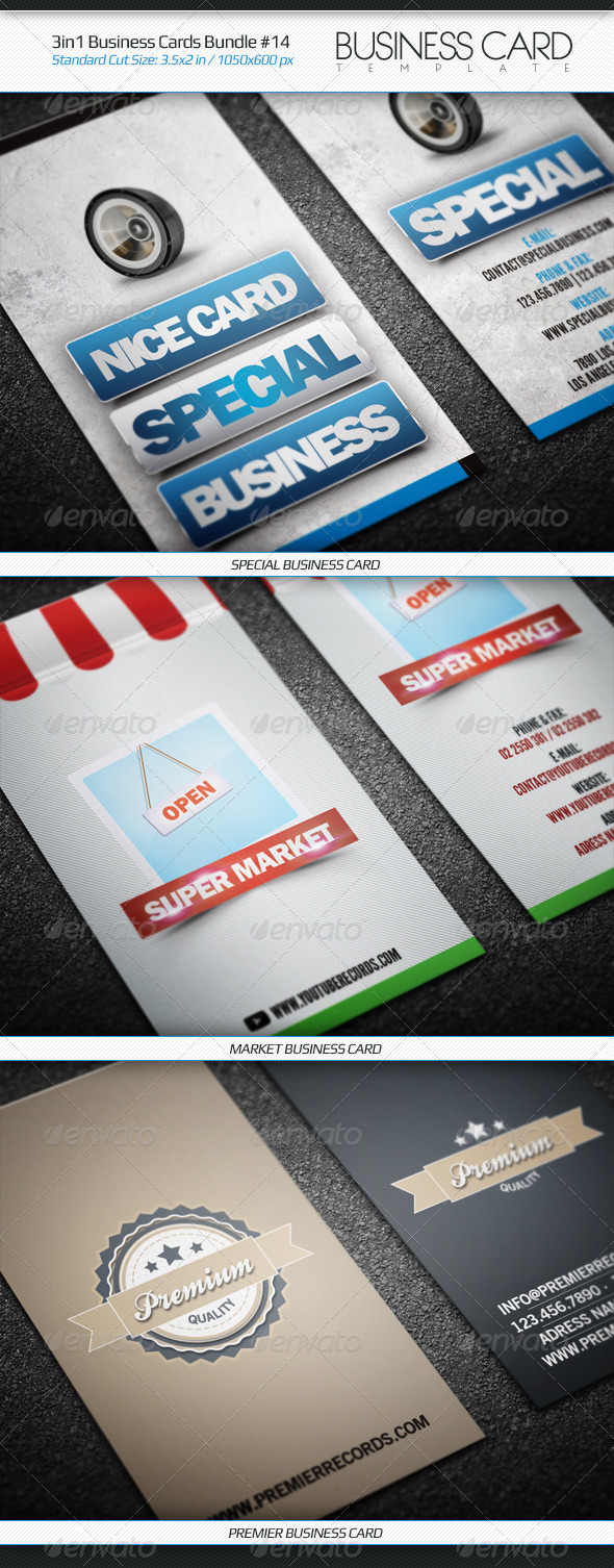 3in1 Business Cards Bundle #14 3in1 Business Cards Bundle #14