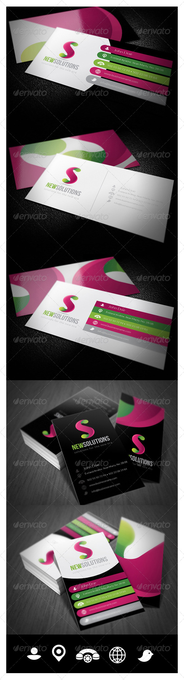 5 Flat Business Card 001 5 Flat Business Card 001