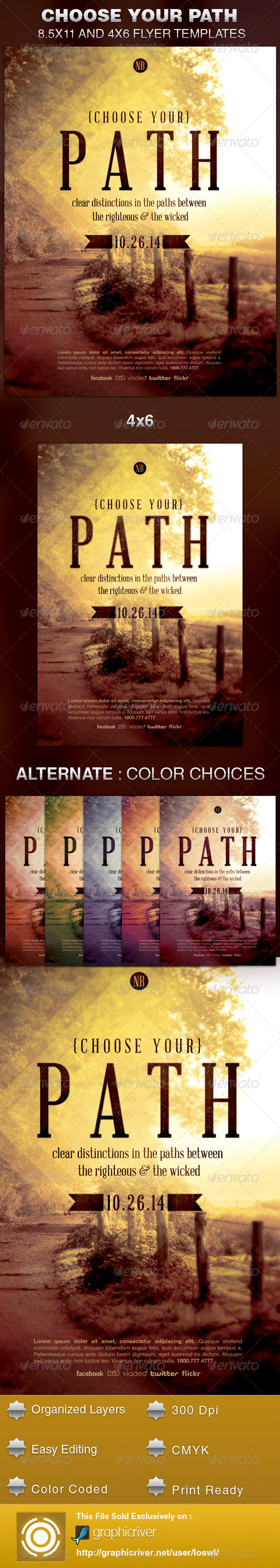 Choose your Path Church Flyer Template Choose your Path Church Flyer Template