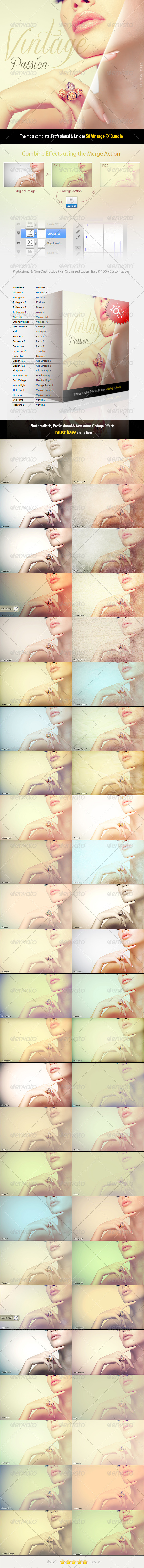 50 Vintage Passion Bundle | Pro Effects - Photo Effects Actions