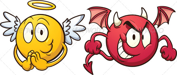 Angel and Devil Emoticons | GraphicRiver