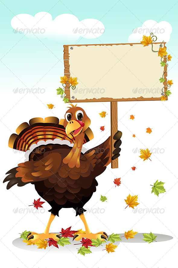 Turkey Holding a Sign