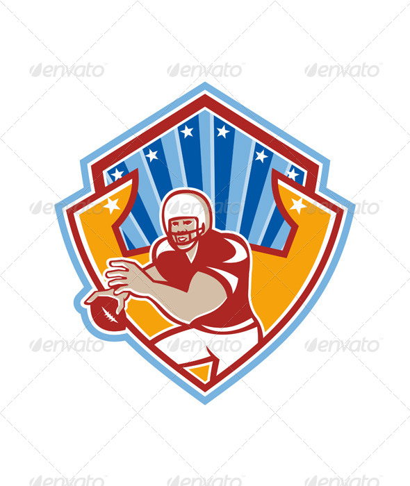 American Football Quarterback Star Shield American Football Quarterback Star Shield