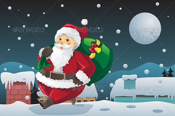 Santa Claus Carrying Christmas Presents Santa Claus Carrying Christmas Presents