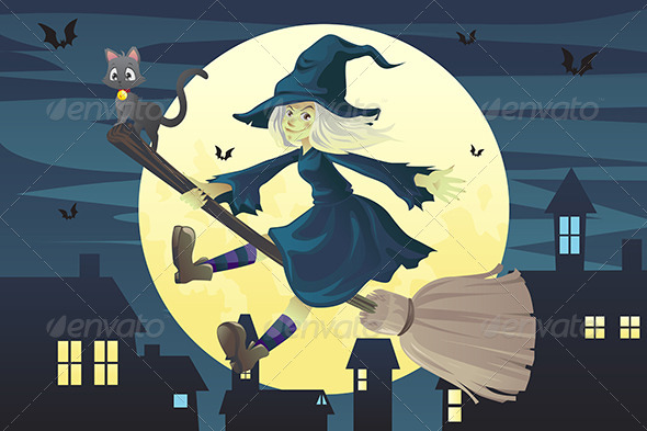 Halloween Flying Witch