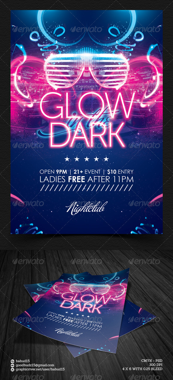Glow in the Dark Flyer Template Glow in the Dark Flyer Template