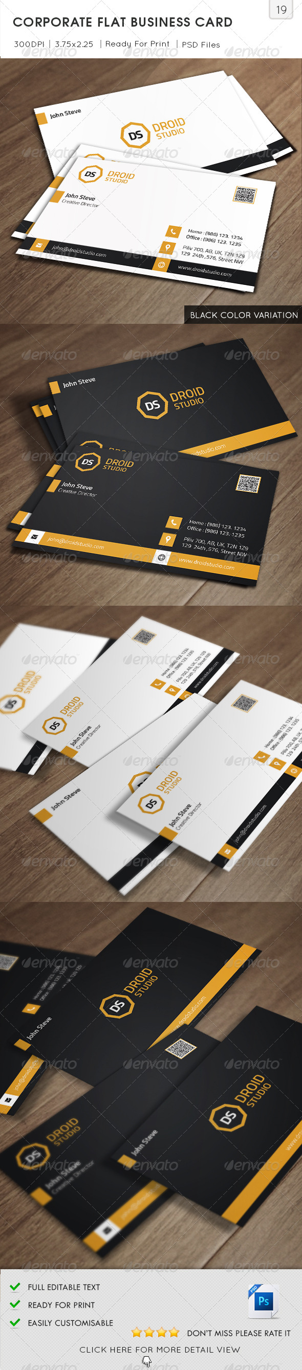 Corporate Flat Business Card v19 Corporate Flat Business Card v19