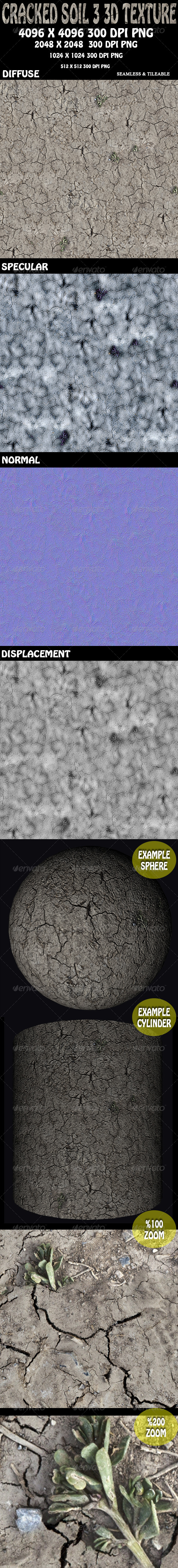 Cracked Soil 3 3D Texture Cracked Soil 3 3D Texture