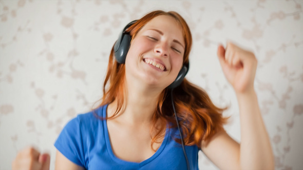 The Teenager Girl Listens to Music The Teenager Girl Listens to Music
