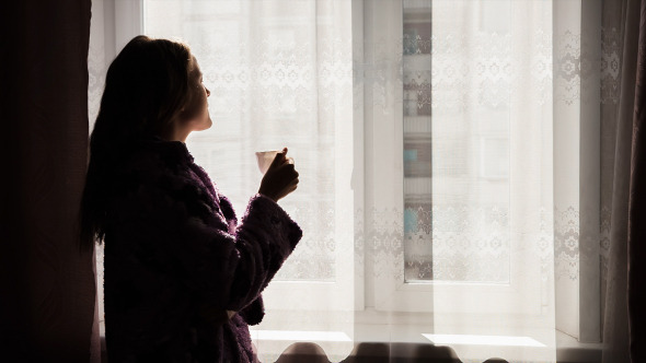 Woman Drinking Coffee in the Morning Woman Drinking Coffee in the Morning