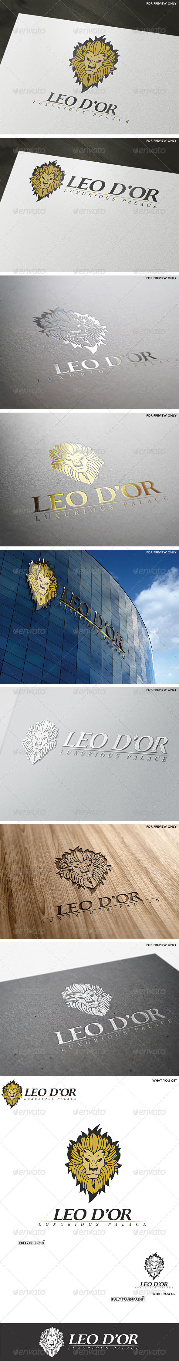 Leo D'or Lion Head Logo Template