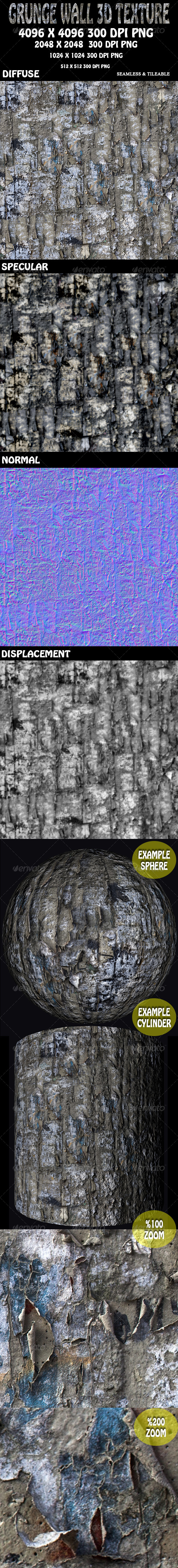 Grunge Wall 3D Texture - 3DOcean Item for Sale
