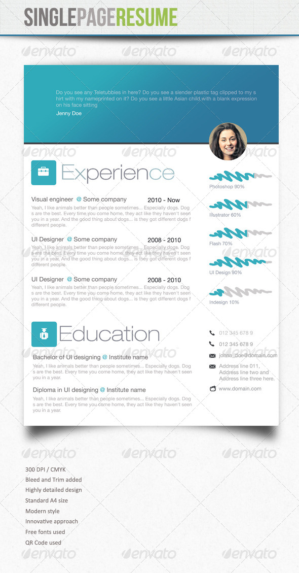 Simple resume : 4 - Resumes Stationery