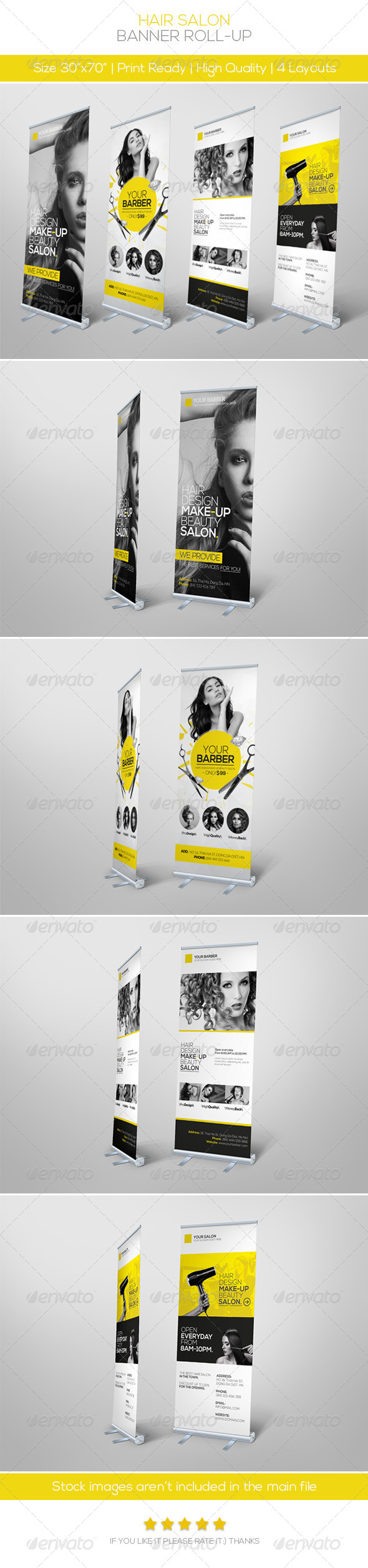 Premium Hair Salon Roll-up Banner Premium Hair Salon Roll-up Banner