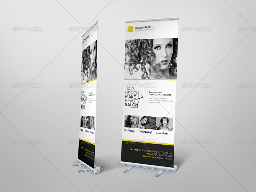 Premium Hair Salon Roll up Banner by hoanggiang12 