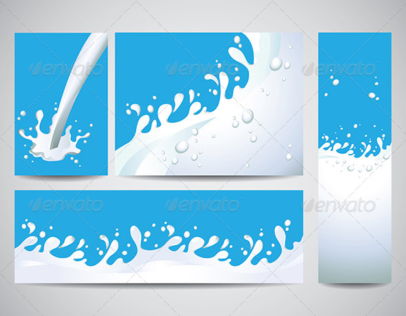 Milk Splashes Background Vector Set Milk Splashes Background Vector Set