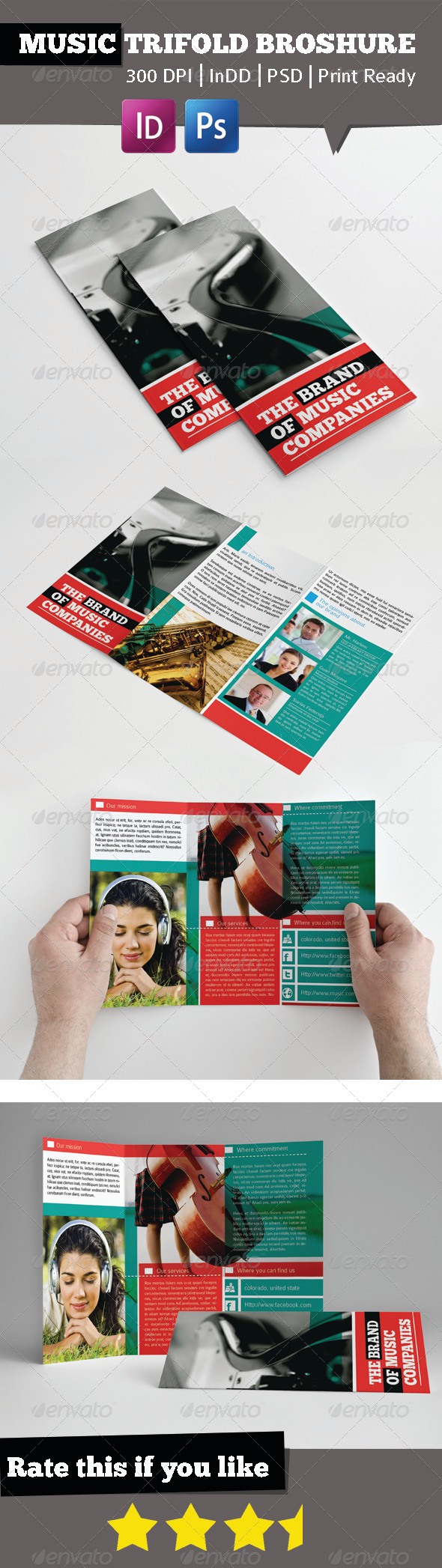 Music Brand Trifold Broshure Music Brand Trifold Broshure