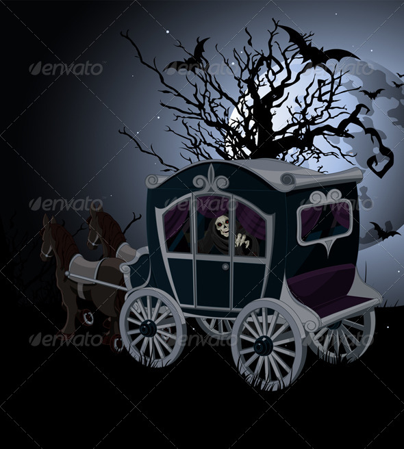 Halloween Carriage Background Halloween Carriage Background