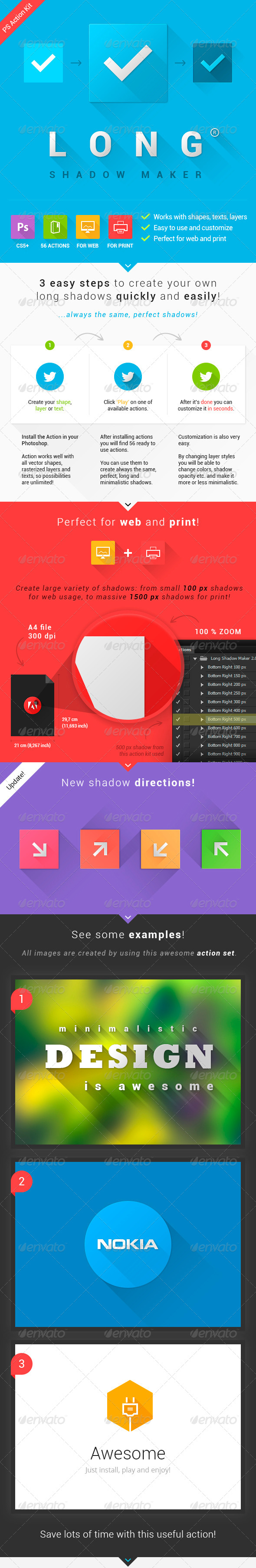 Long Shadow Maker - Actions Photoshop