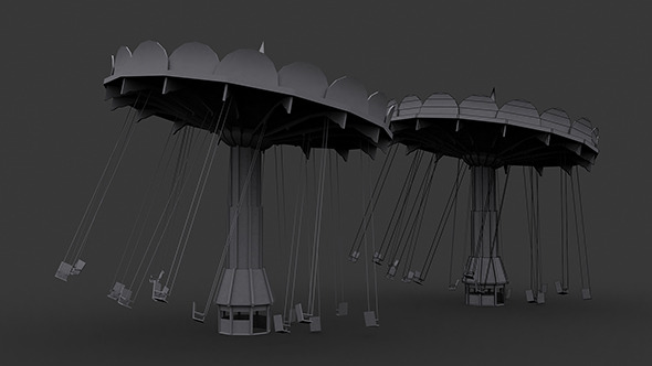 Carousel Low Poly Model Carousel Low Poly Model