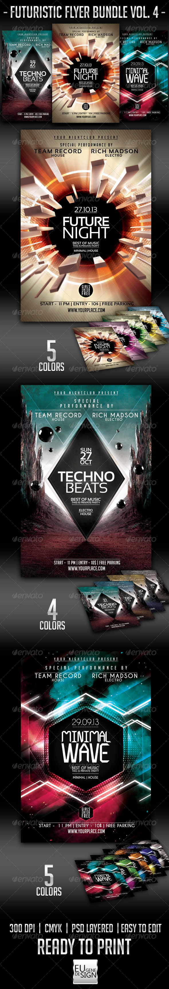 Futuristic Flyer Bundle Vol 4 Futuristic Flyer Bundle Vol 4