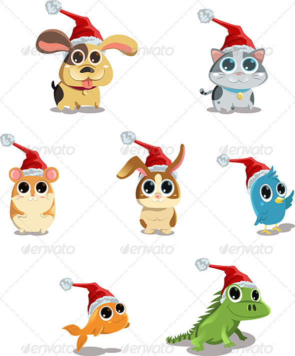 Animals Wearing Santa Hat Animals Wearing Santa Hat