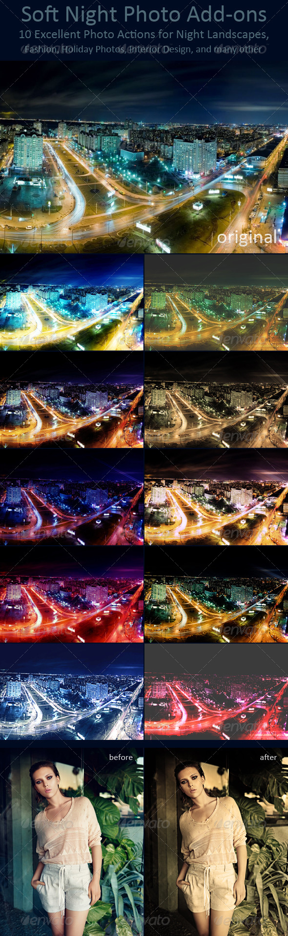 Soft Night Photo Add-ons - Photo Effects Actions