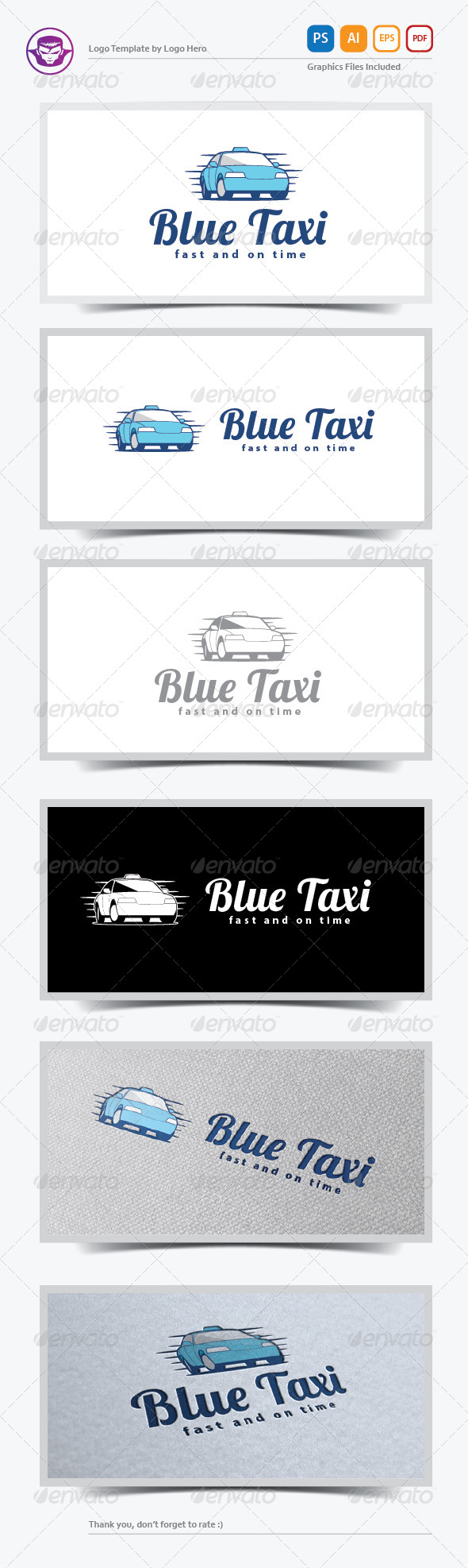 Blue Taxi Logo Template Blue Taxi Logo Template
