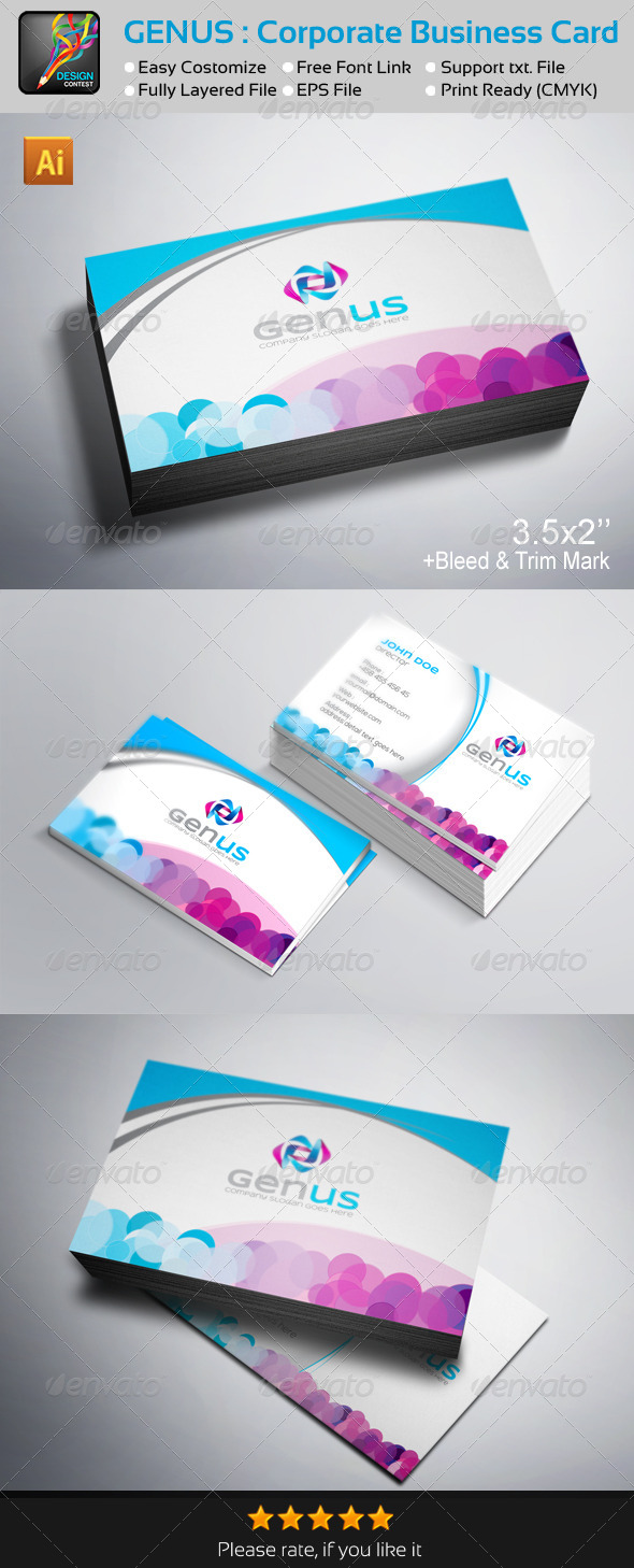GENUS Corporate Clean & Creative Business Card GENUS Corporate Clean & Creative Business Card