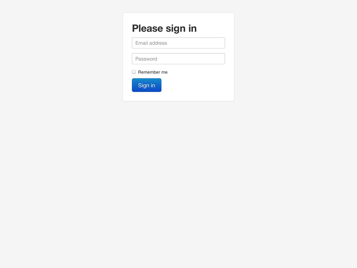 Sign in - Barebones sign in form with custom, larger form controls and a flexible layout.
