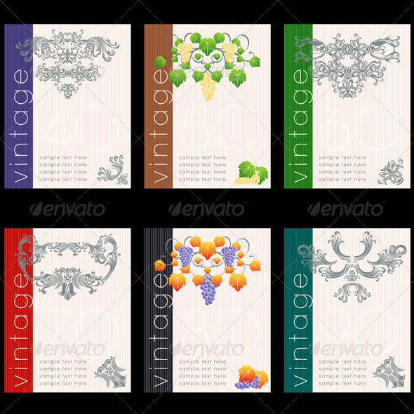 Wine Labels Design Template Set Wine Labels Design Template Set