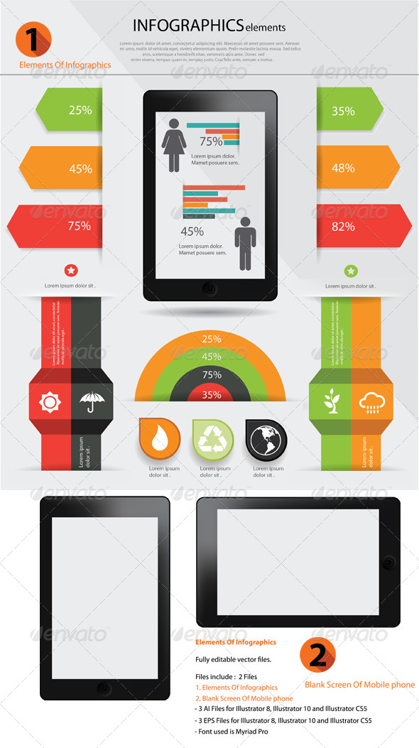 GraphicRiver Elements Of infographics & Blank Screen of Mobile 5917356 GraphicRiver Elements Of infographics & Blank Screen of Mobile 5917356