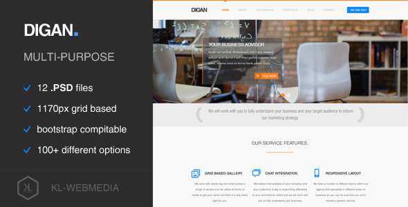 Digan - Multi-Purpose PSD Template