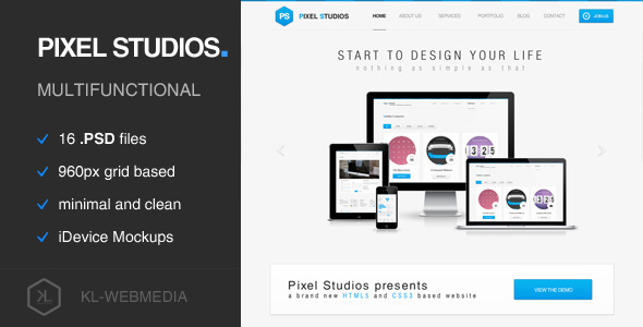 Pixel Studios - Simple PSD Template