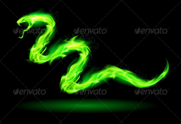Green Fire Snake Green Fire Snake