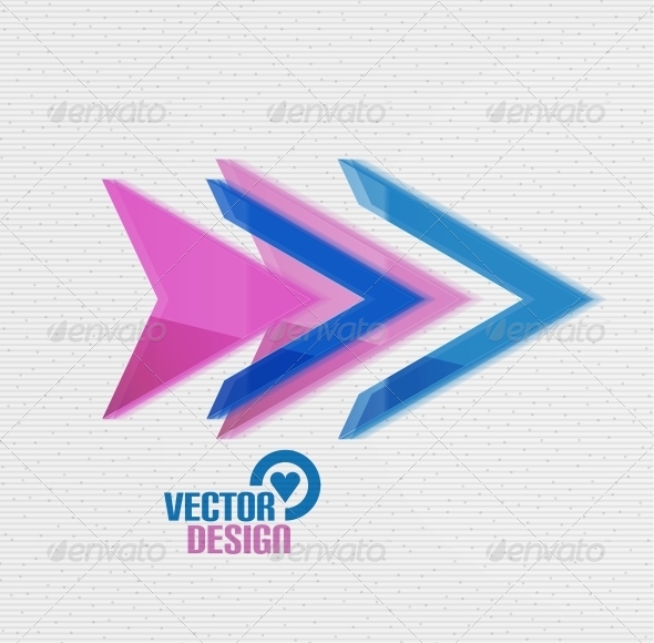 Vector 3D Glossy Arrow Sign Template Vector 3D Glossy Arrow Sign Template