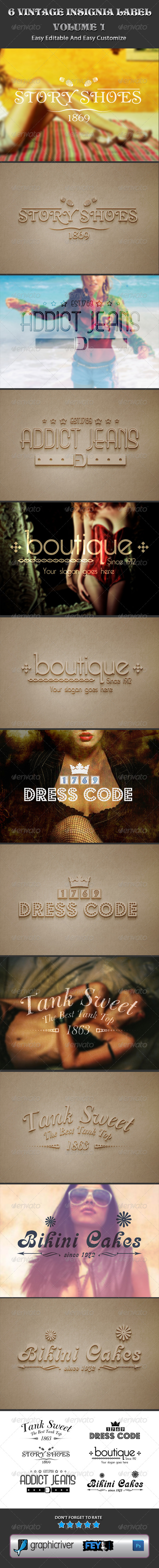 6 Vintage Insignia Label Vol.01 6 Vintage Insignia Label Vol.01