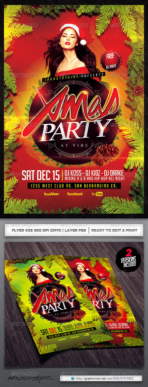 Christmas Party Psd Flyer
