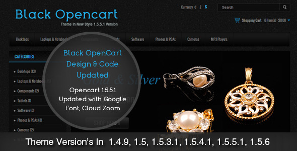 Black Opencart Template