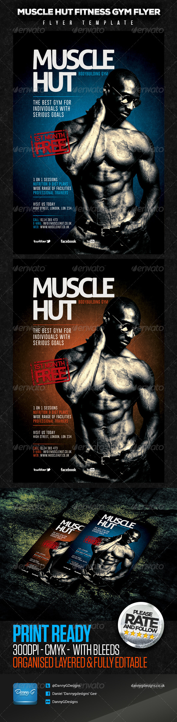 Muscle Hut Bodybuilding/Fitness Flyer Template