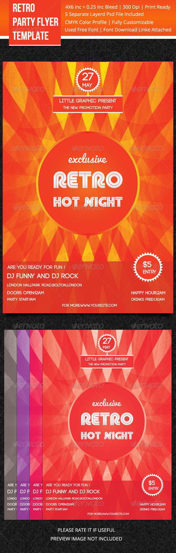 Retro Flyer - Clubs & Parties Events