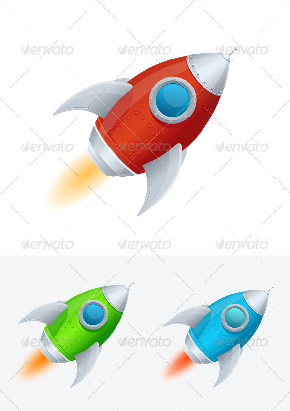 Comic Cartoon Rocket Space Ship