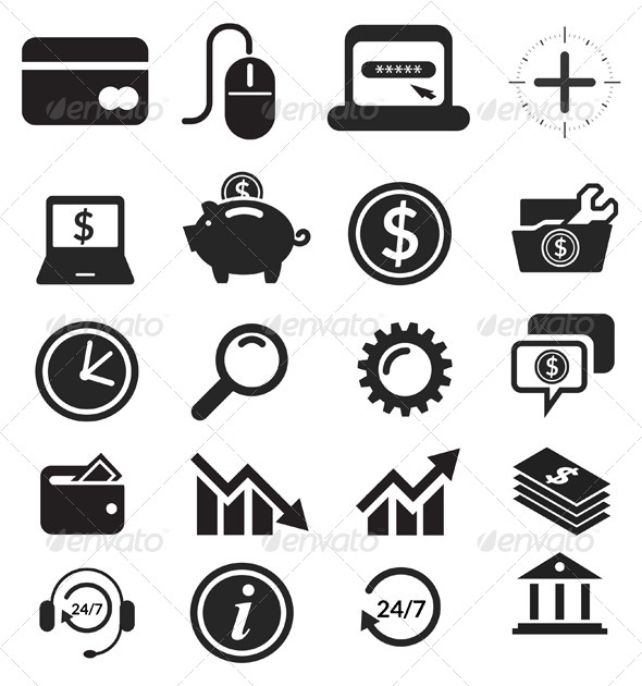 Icon Set Banking & Finance Illustration Icon Set Banking & Finance Illustration