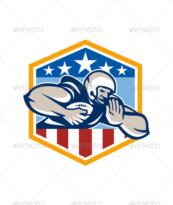 American Football Running Back Fend-Off Crest American Football Running Back Fend-Off Crest