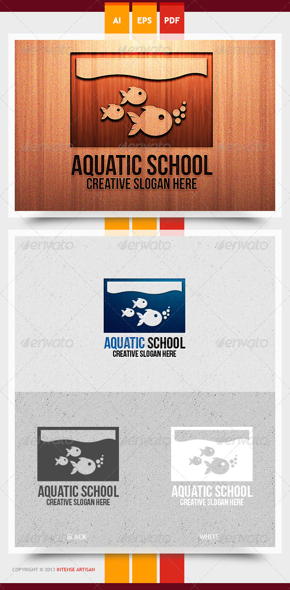 Aquatic School Logo Template Aquatic School Logo Template
