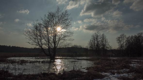 Sunset over River Time-lapse 2 shots Sunset over River Time-lapse 2 shots