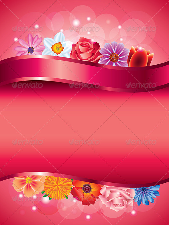 Flowers Vertical Vector Background Flowers Vertical Vector Background