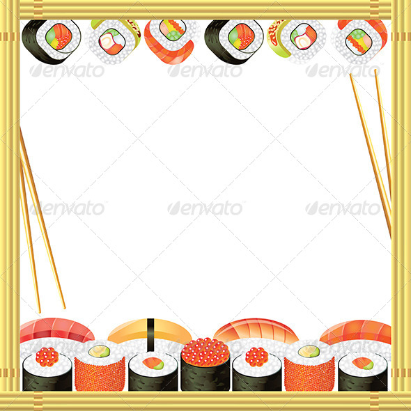 Sushi Frame Vector Background Sushi Frame Vector Background